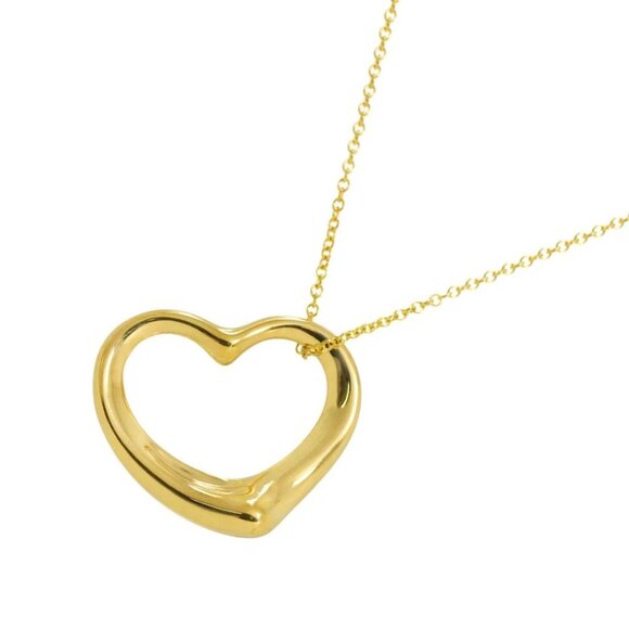 TIFFANY Co. Open Heart Necklace 18K Yellow Gold 750 90288318 - Picture 1 of 7